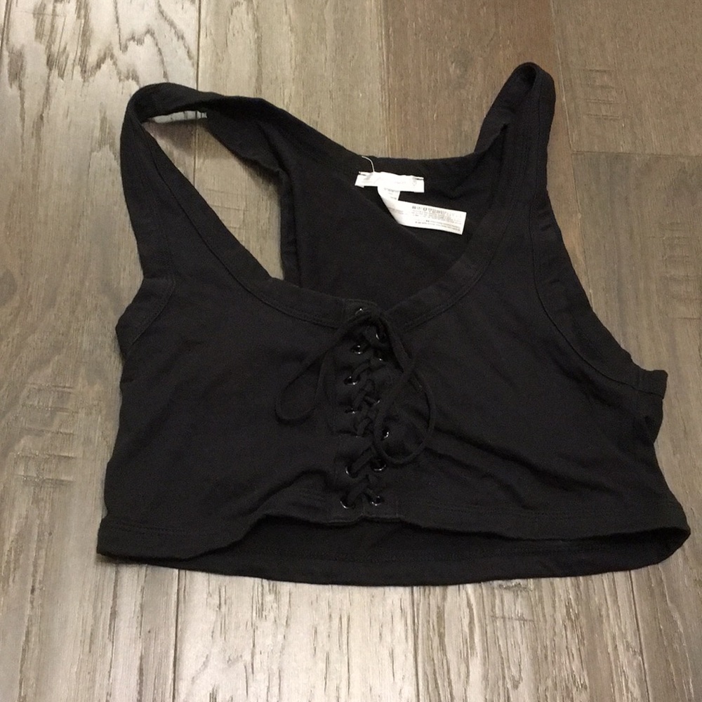 Lace up crop top